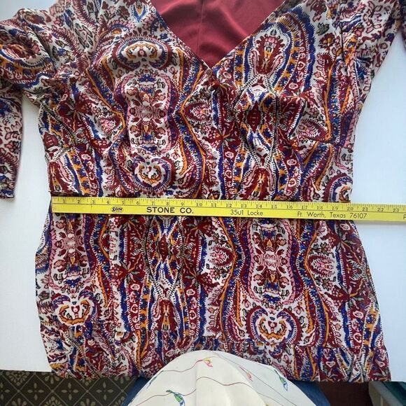 Signature by Sangria, Boho Tiered V-Neck Bell Sleeve Dress, Size 20W - Picture 6 of 10